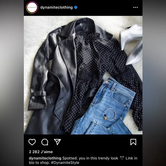 Dynamite Black Long Sleeve Polka Dot Midi Dress - Picture 10 of 12